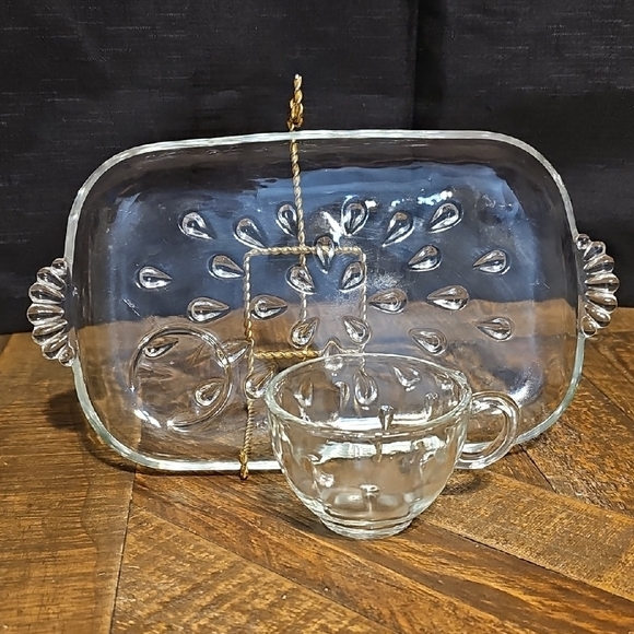 VTG - Elegant Glass Snack Set- Tea Set - Picture 9 of 12
